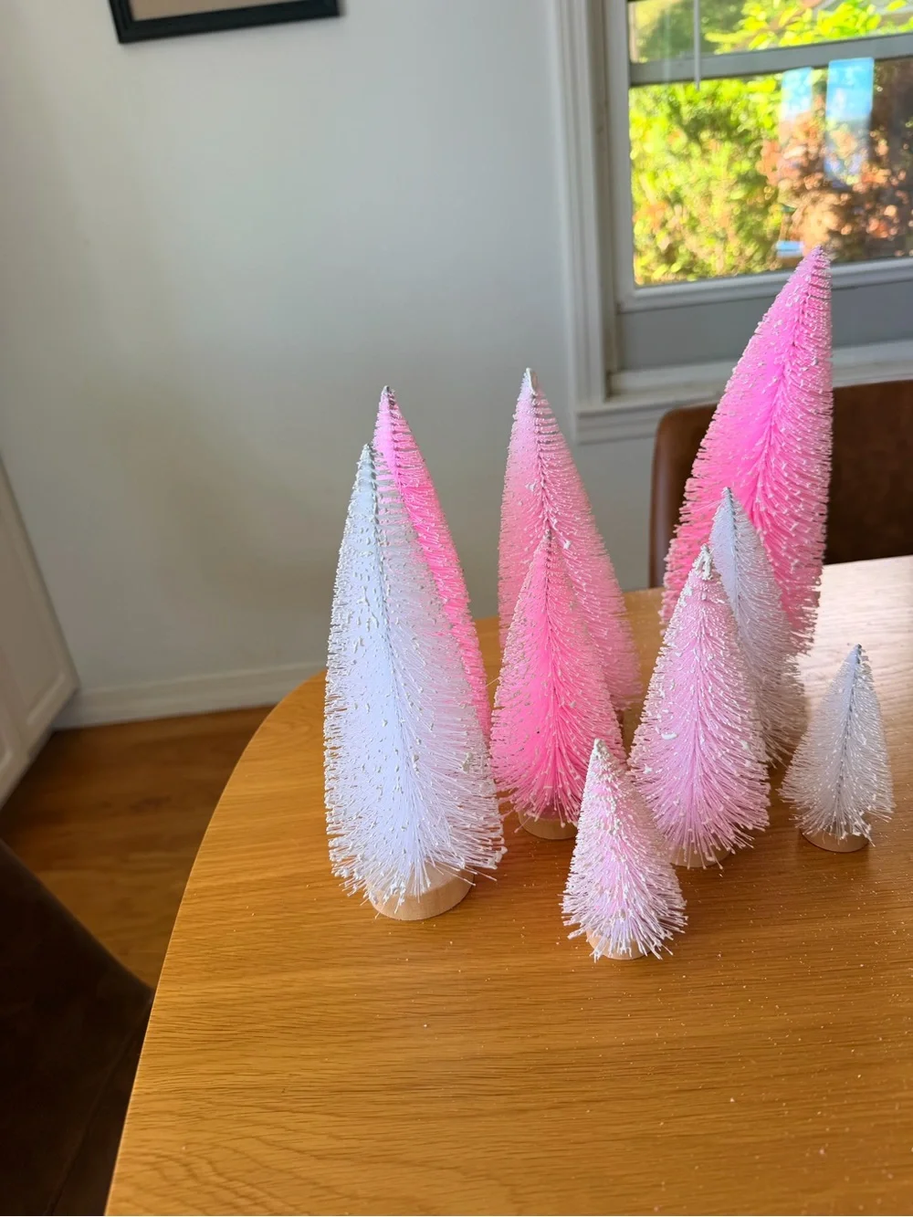 Target Pink and White Bottle Brush Tree Set - Holiday Decor